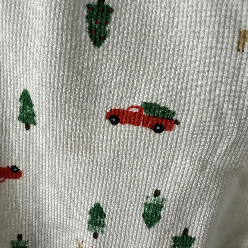Men's Christmas thermal‎ Pajamas. Adult Carters.  XXL.  Holiday. Tree/Red Truck.